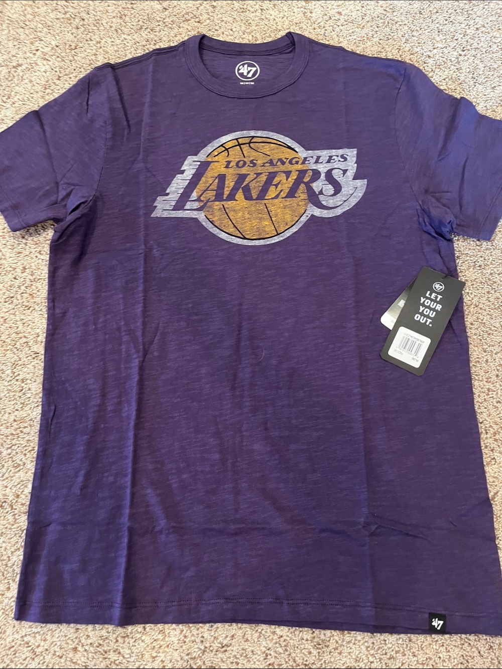 47 Los Angeles Lakers Purple Graphic Tee with Gold Logo